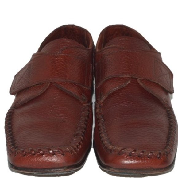Dolce Gabbana Red Papaya Velcro Square Toe Loafers main image 6
